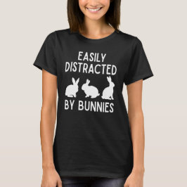 Camiseta Facilmente Distraído Por Coelhos Amante De Coelho