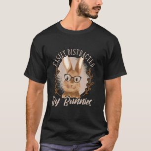 Camiseta Facilmente Distraído Por Coelhos Amante De Coelhos