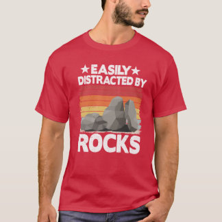 Camiseta Facilmente Distraído Por Coletor De Rochas Mineral