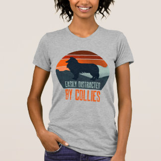 Camiseta Facilmente Distraído Por Collies Passeando