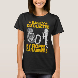 Camiseta Facilmente Distraído Por Cordas E Carabiners Ro Fu