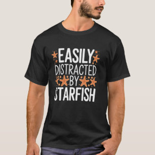 Camiseta Facilmente Distraído por Estrela do Mar Funny Aman