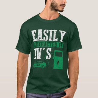 Camiseta Facilmente Distraído Por EVs Carro Elétrico Motori