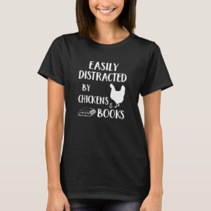 Camiseta Facilmente Distraído Por Frangos E Livros Frango &