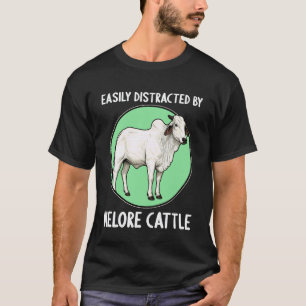 Camiseta Facilmente Distraído por Gado Nelore Vaca Nelore