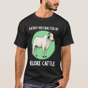 Camiseta Facilmente Distraído por Gado Nelore Vaca Nelore