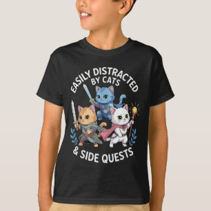 Camiseta Facilmente Distraído Por Gatos & Missões Paral