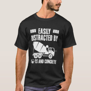 Camiseta Facilmente Distraído Por Gatos E Equipe De Trabalh