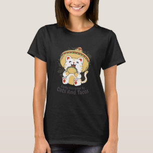 Camiseta Facilmente Distraído Por Gatos E Tacos