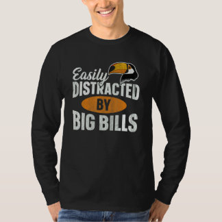 Camiseta Facilmente Distraído Por Grandes Contas Citação Pa