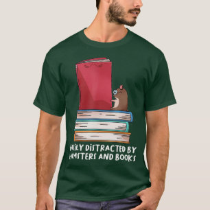 Camiseta Facilmente distraído por Hamsters e livros - aman