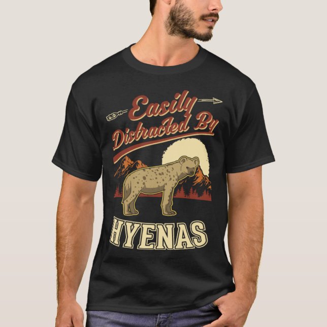 Camiseta Facilmente distraído por Hyenas 2 (Frente)