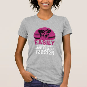 Camiseta Facilmente Distraído Por Jack Russell Terrier