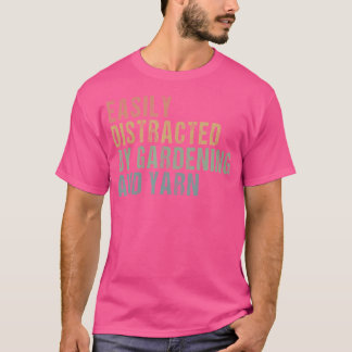 Camiseta Facilmente Distraído Por Jardinagem E Fio - Tricô