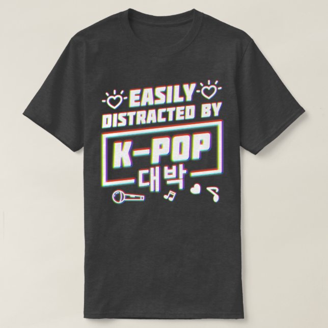 Camiseta Facilmente Distraído Por KMerch Kdrama (Frente do Design)
