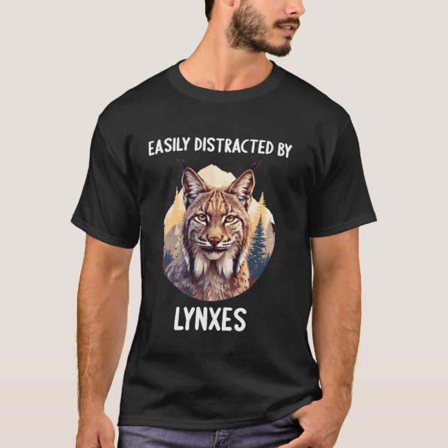 Camiseta Facilmente distraído por Linces Lynx (Frente)