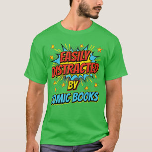 Camiseta Facilmente Distraído Por Livros De Histórias Em Qu