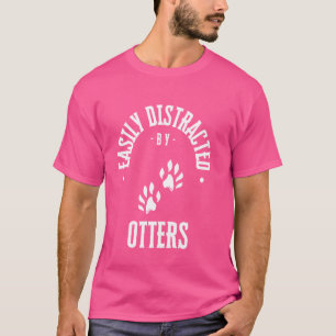 Camiseta Facilmente distraído por lontras, engraçada lona