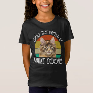 Camiseta Facilmente Distraído Por Maine Coons