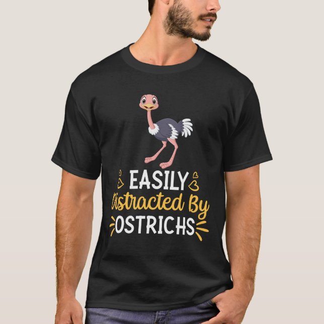 Camiseta Facilmente Distraido Por Ostros (Frente)