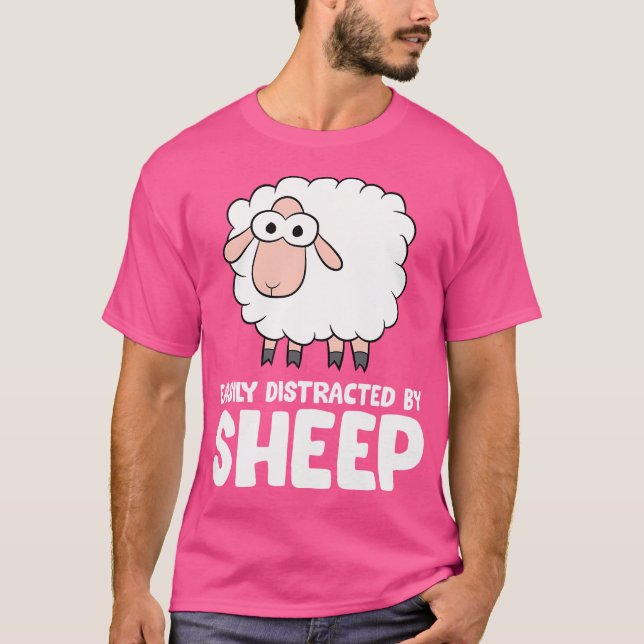 Camiseta Facilmente Distraído Por Ovinos (Frente)