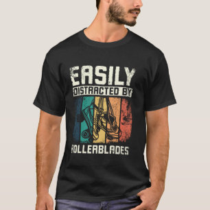 Camiseta Facilmente distraído por patins em linha