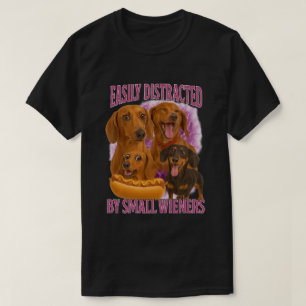 Camiseta Facilmente Distraído Por Pequenos Cachorros-Quente