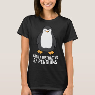 Camiseta Facilmente Distraído Por Pinguins Engraçados