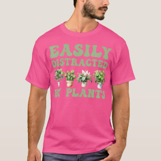 Camiseta Facilmente Distraído Por Plantas Jardim De Suculen