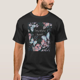 Camiseta Facilmente Distraído Por Plantas -Planta Floral Su