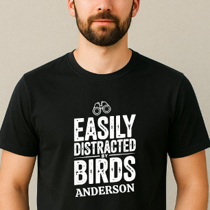 Camiseta Facilmente distraído por Presente de Aves para o O