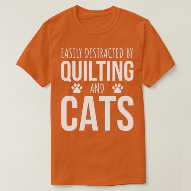 Camiseta Facilmente Distraído Por Quilometragem E Gatos (Frente do Design)
