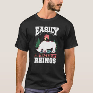 Camiseta Facilmente distraído por Rhinos