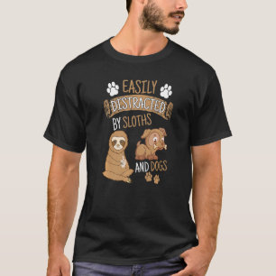 Camiseta Facilmente distraído por Sloths e Dogs Weiner Houn