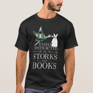 Camiseta Facilmente Distraído Por Storages E Books Bird