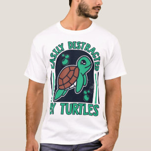 Camiseta Facilmente Distraído Por Tartarugas Aligator Snapp