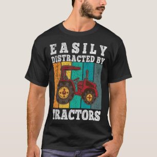 Camiseta Facilmente Distraído Por Tratores Fazendeiros Cria