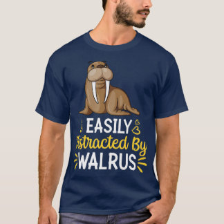 Camiseta Facilmente Distraído Por Walrus