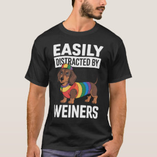Camiseta Facilmente Distraído Por Weiners LGBTQ Arco-íris G