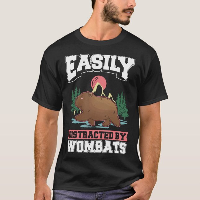 Camiseta Facilmente distraído por Wombats (Frente)