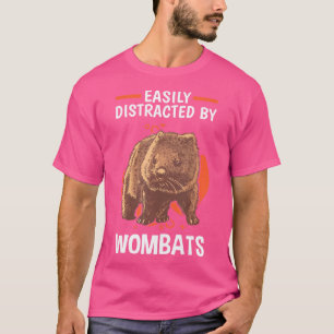 Camiseta Facilmente Distraído Por Wombats Austrália Wombat