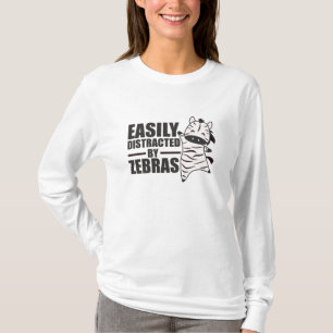 Camiseta Facilmente Distraído Por Zebras - Zoológico Zebra
