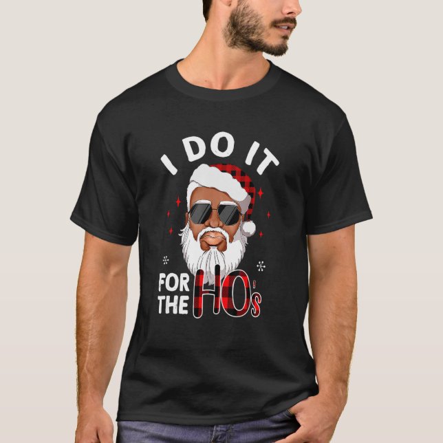 Camiseta Faço-O Para A San Afro-Americana De Natal (Frente)