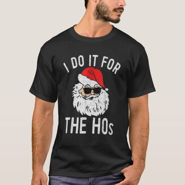 Camiseta Faço-O Para O Natal De Hos Em Julho Papai Noel (Frente)