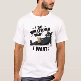 Camiseta faço o que eu quero, gato engraçado
