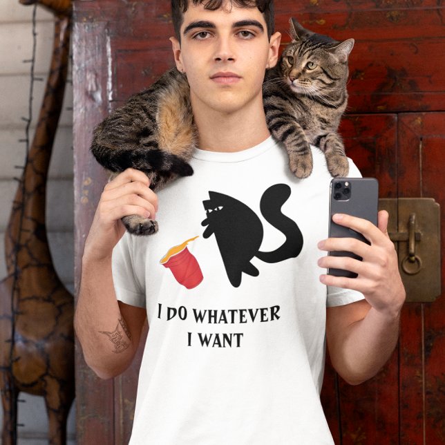 Camiseta Faço o que eu quero, gato engraçado (Criador carregado)