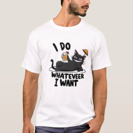 Camiseta faço o que eu quero, gato engraçado