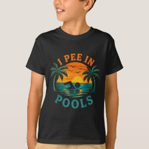 Camiseta Faço xixi em piscinas humor sarcástico férias verã