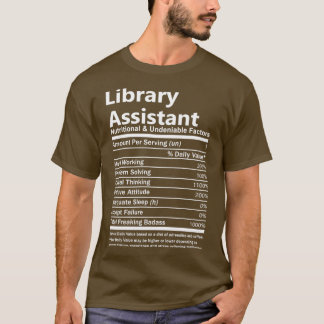 Camiseta Facto nutricional e inegável do Assistente de bibl