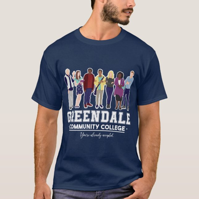 Camiseta Faculdade Comunitária Greendale retrô (Frente)